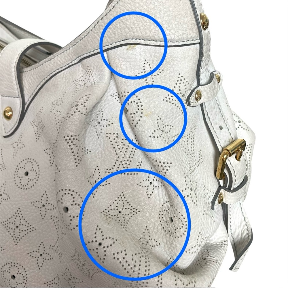 LOUIS VUITTON Mahina Hobo Pebble Leather Perforated Monogram Shoulder Bag Purse - Picture 10 of 14